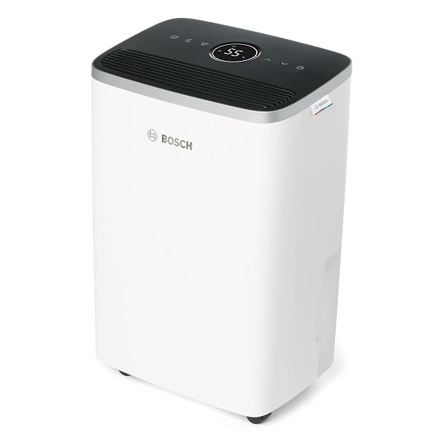 Bosch Dry 4000 Luftentfeuchter mit halbtransparentem 2,5-Liter-Tank und integriertem Griff