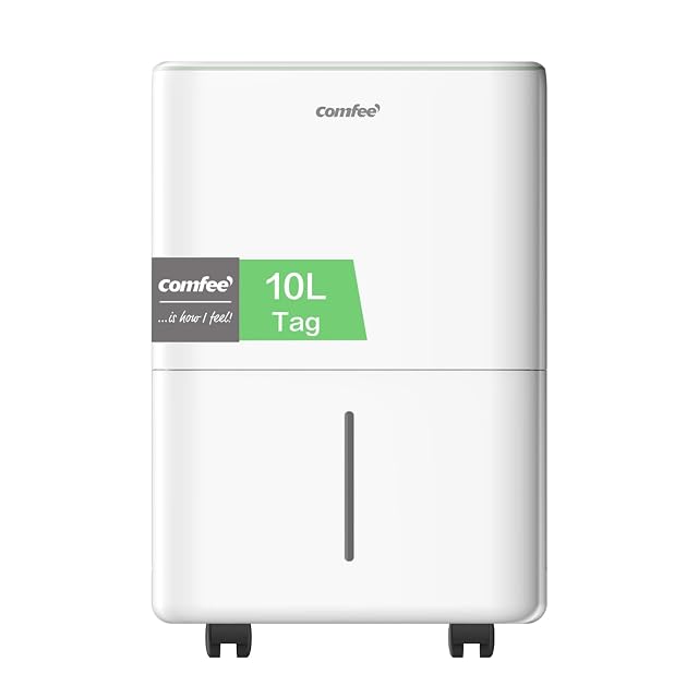 COMFEE' Aqua Dry 10 Kompressor-Luftentfeuchter mit digitalem Display und Rollen