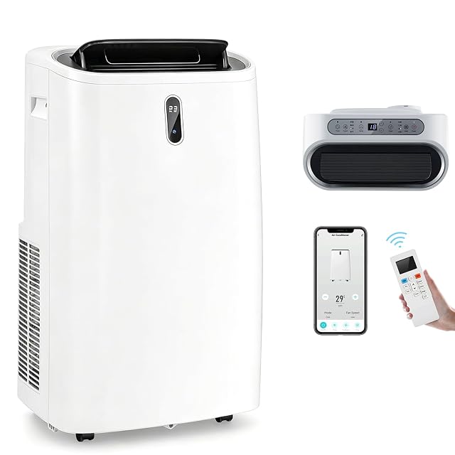 Gymax KU65297IJ 16000-BTU mobiles Klimagerät mit Fernbedienung und Fenster-Abluftkit