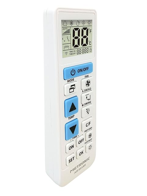 Metronic 495348 universelle Klimageräte-Fernbedienung mit LCD-Display