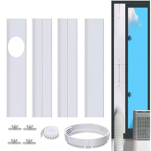 RIRIDAMAI verstellbares PVC-Fensterplatten-Kit mit 150-mm-Abluftschlauchöffnung