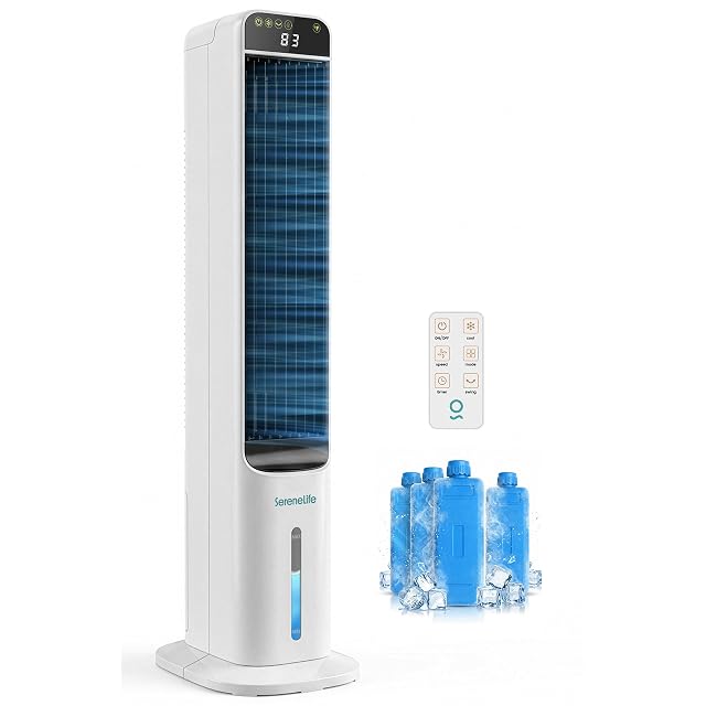 SereneLife SLACL5LWH Turm-Verdunstungskühler mit Fernbedienung